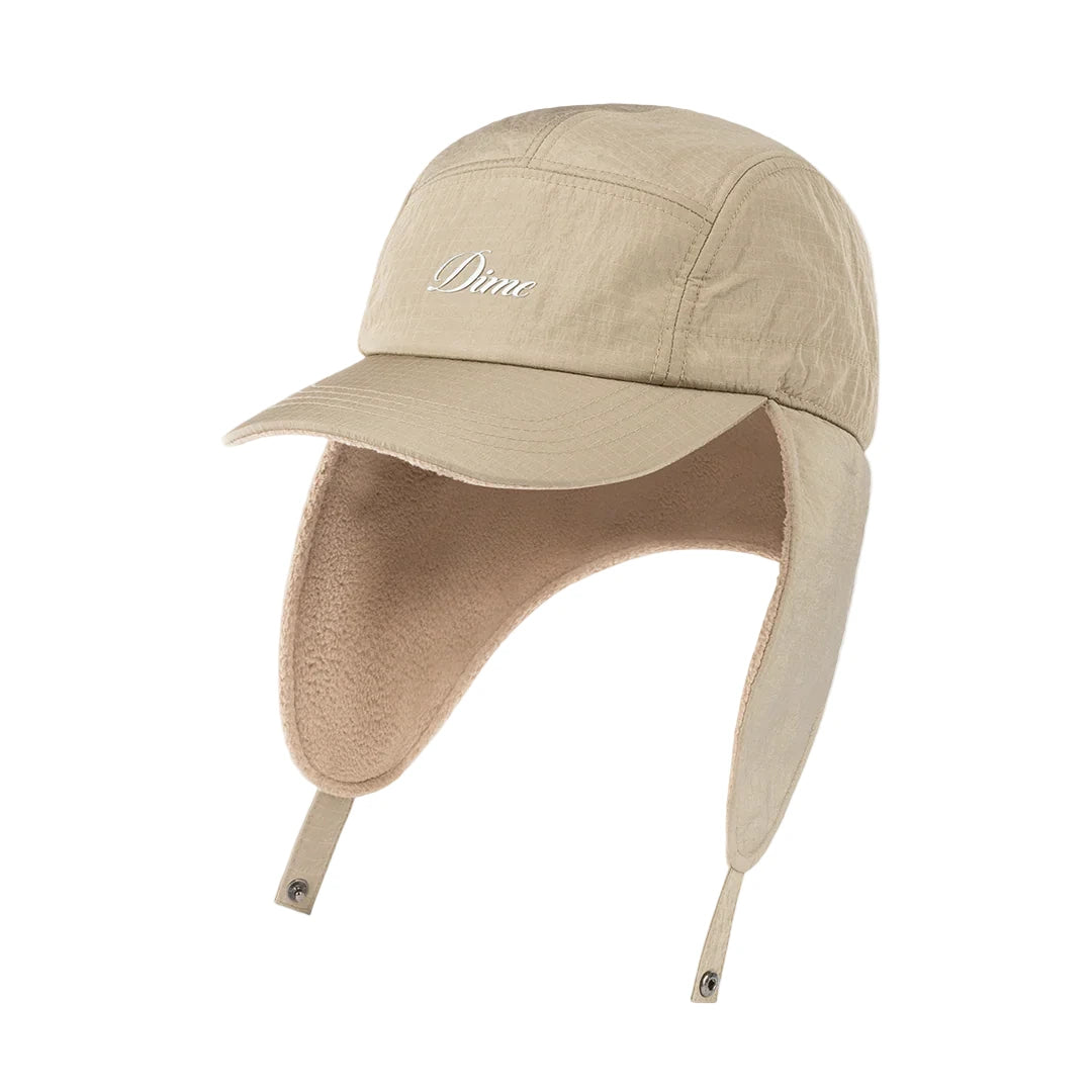Dime Cursive Earflap Cap - Tan