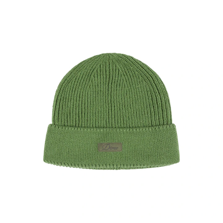 Dime Cursive Rib Beanie - Khaki Green