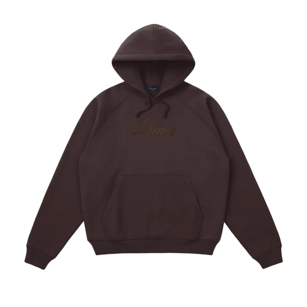 Dime Cursive Hoodie - Dark Brown