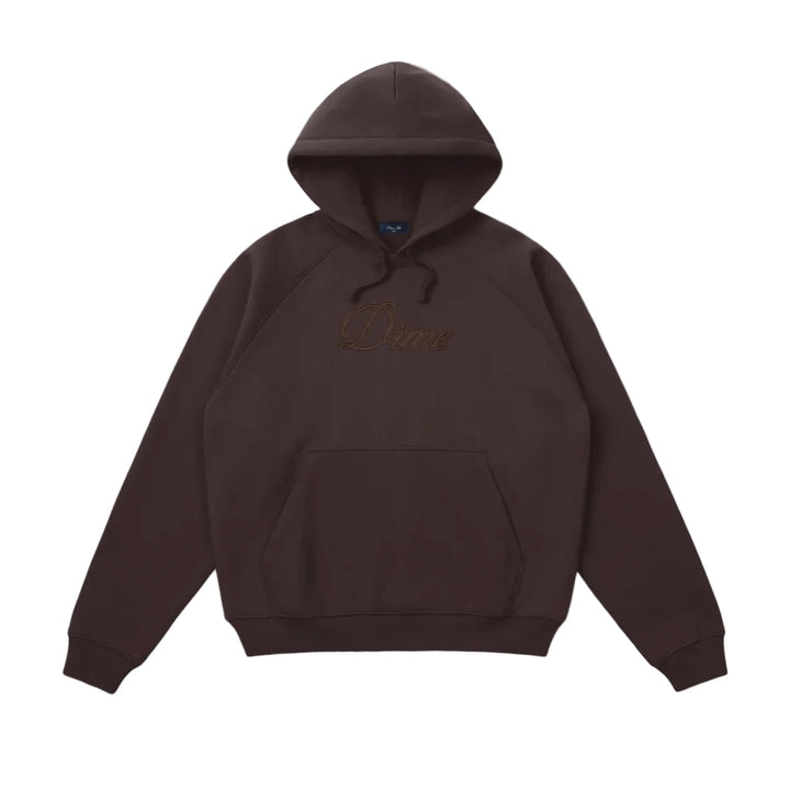Dime Cursive Hoodie - Dark Brown