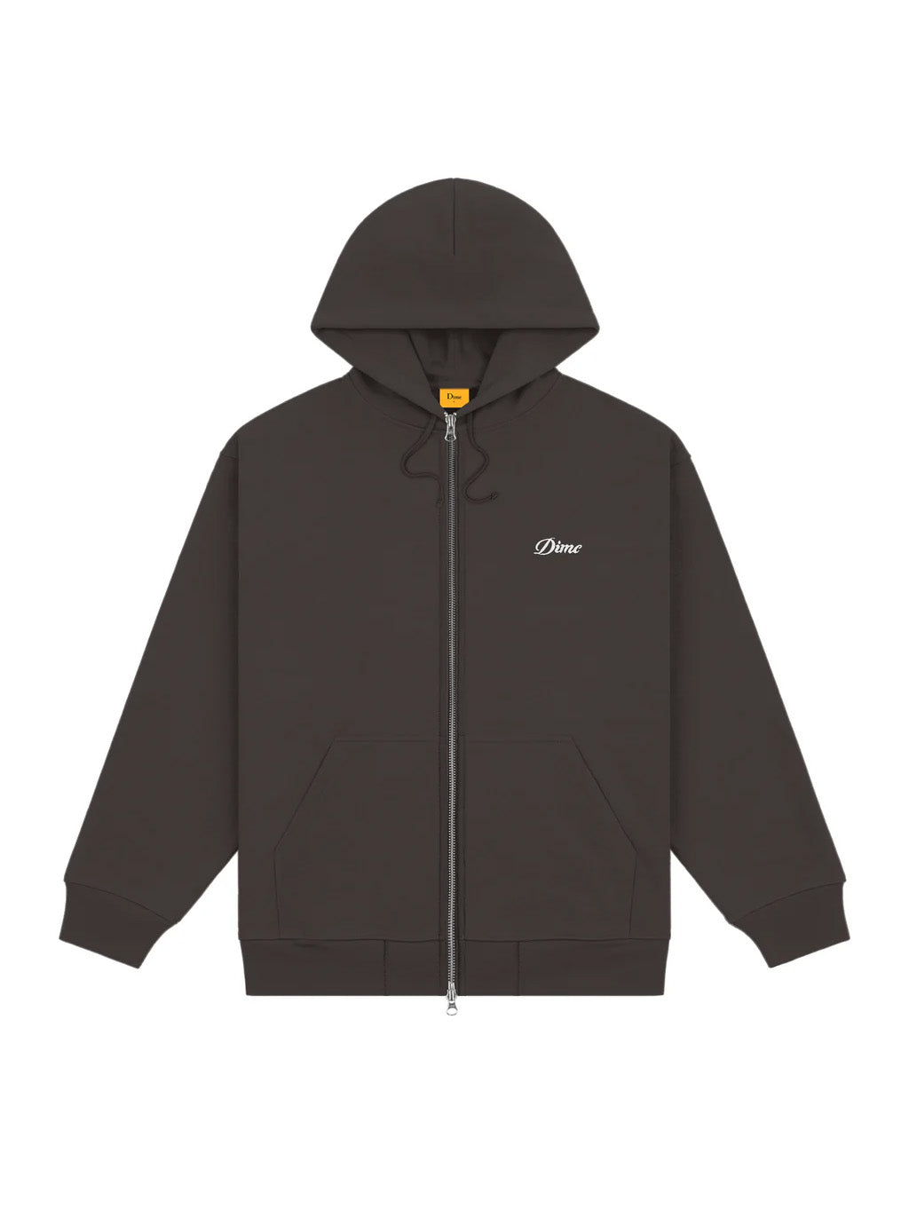 Dime Cursive Logo Zip Hoodie - Vintage Black