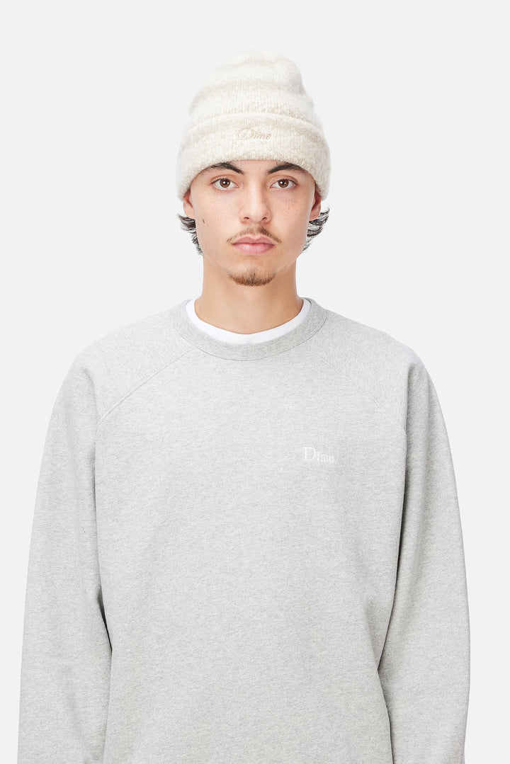 Dime Mohair Striped Beanie - Cream
