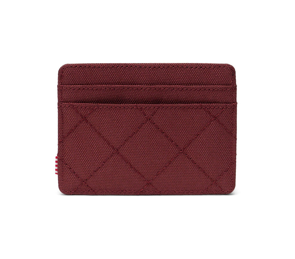 Herschel Charlie Cardholder - Oxblood Red Quilted