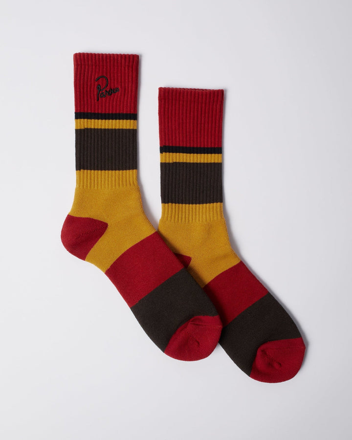 Parra Signature Stripe Crew - Dark Red