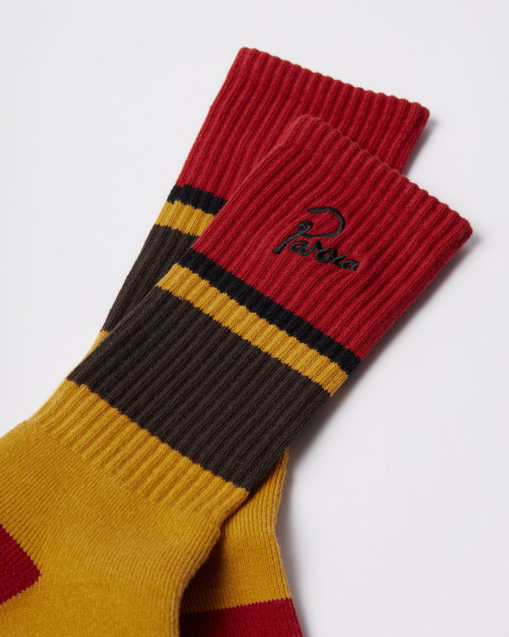 Parra Signature Stripe Crew - Dark Red