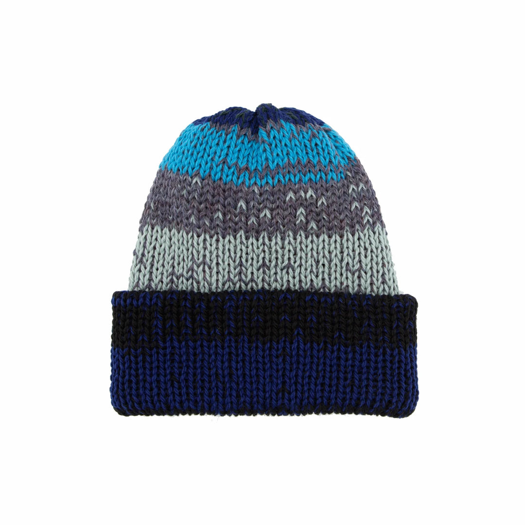 Chimney Ltd Short Stack Beanie - Mixtape Multicolor Black / Blue / Aqua