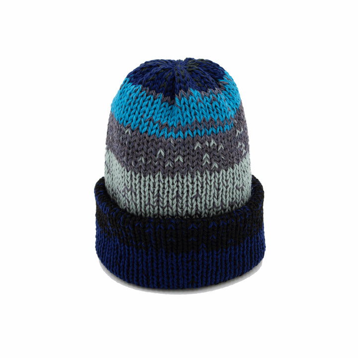 Chimney Ltd Short Stack Beanie - Mixtape Multicolor Black / Blue / Aqua