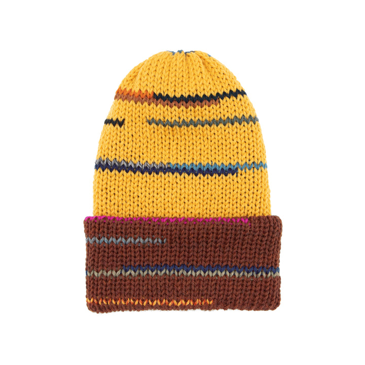 Chimney Ltd OG Fold Beanie - Rando Multi Yellow / Brick