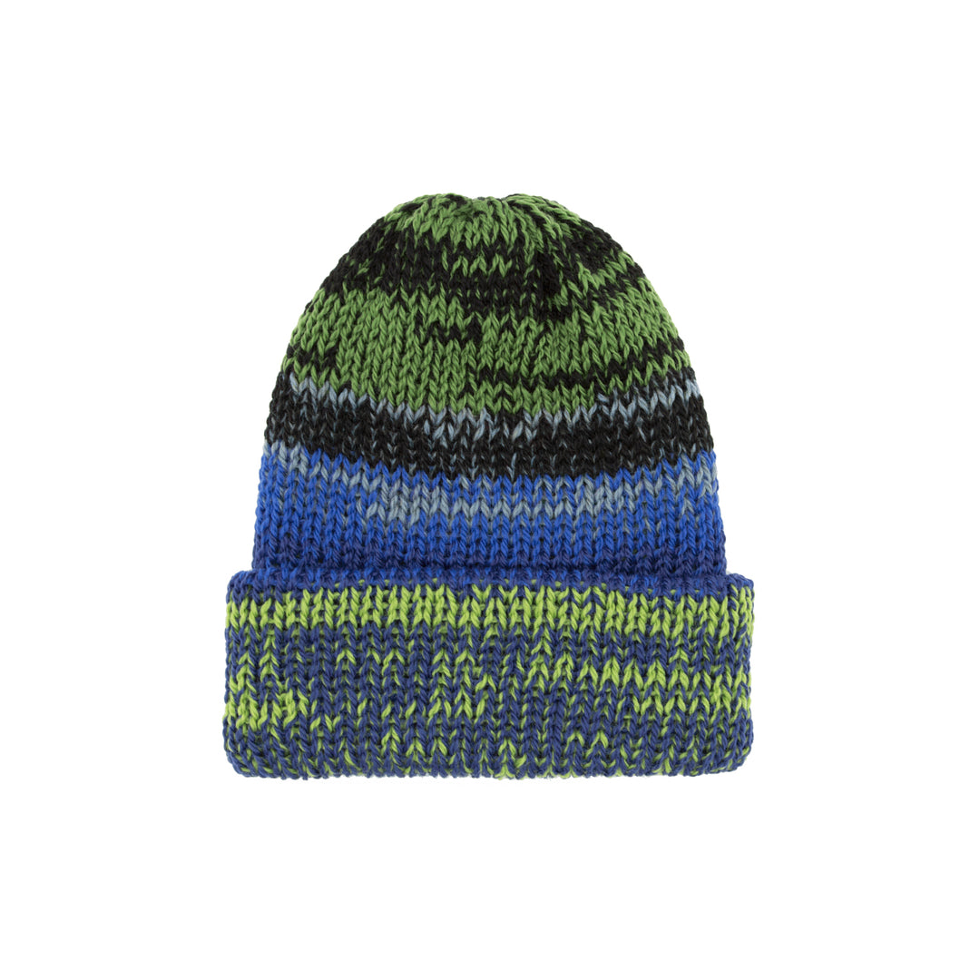 Chimney Ltd Short Stack Beanie - Mixtape Multicolor Lime Blue