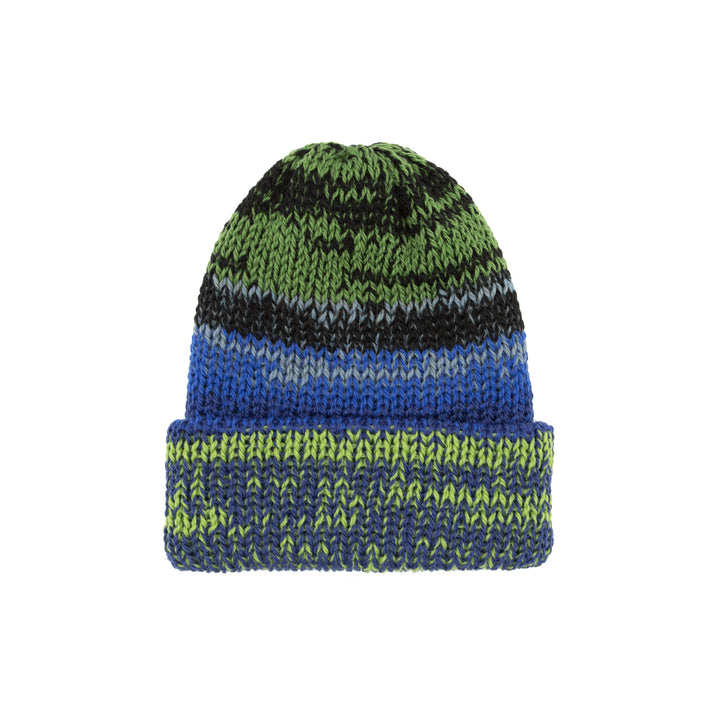 Chimney Ltd Short Stack Beanie - Mixtape Multicolor Lime Blue
