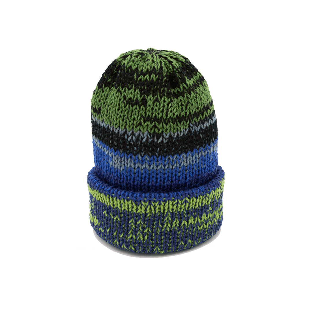 Chimney Ltd Short Stack Beanie - Mixtape Multicolor Lime Blue