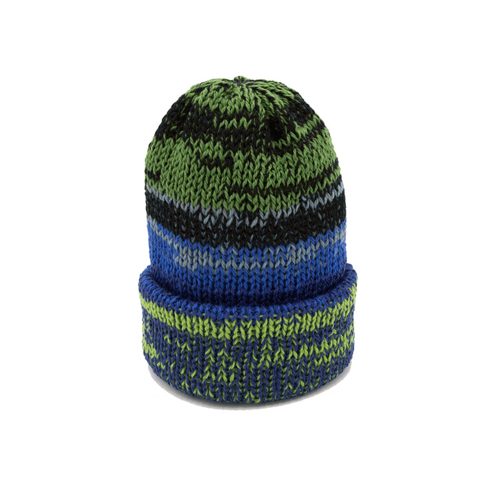 Chimney Ltd Short Stack Beanie - Mixtape Multicolor Lime Blue