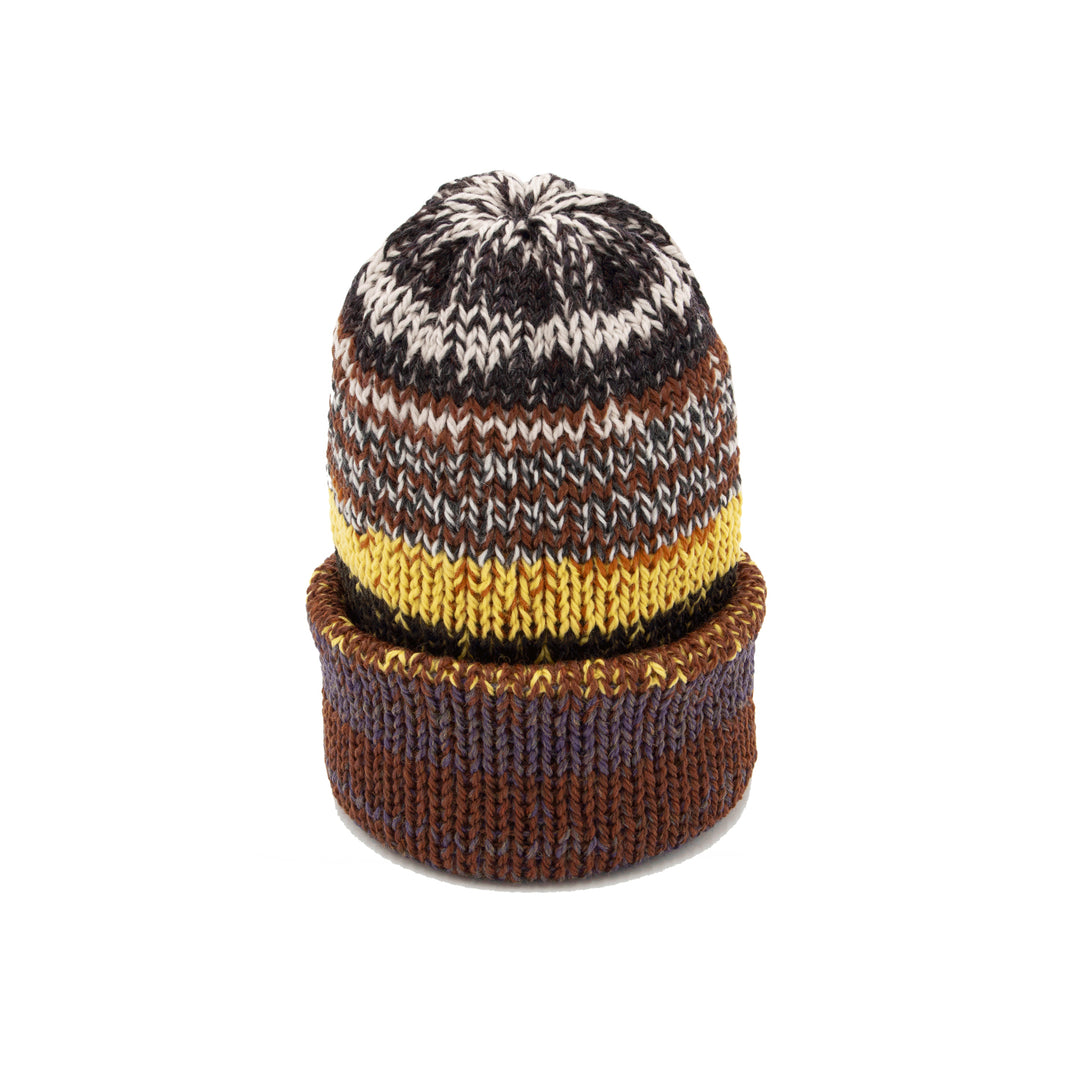 Chimney Ltd Short Stack Beanie - Mixtape Multi Brick Yellow