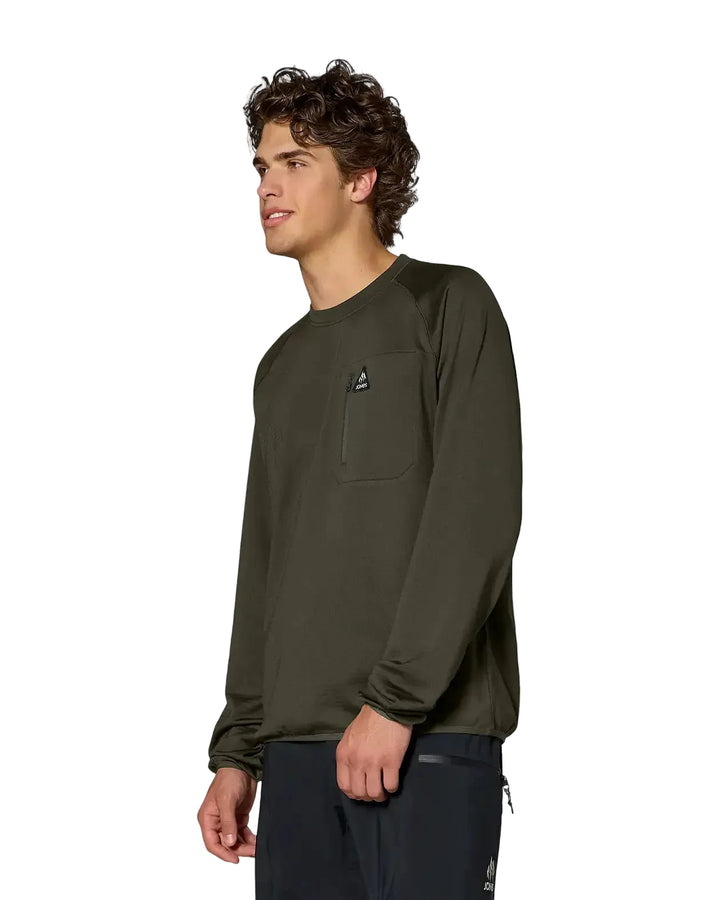 Jones Flagship Grid Crew Fleece - Green