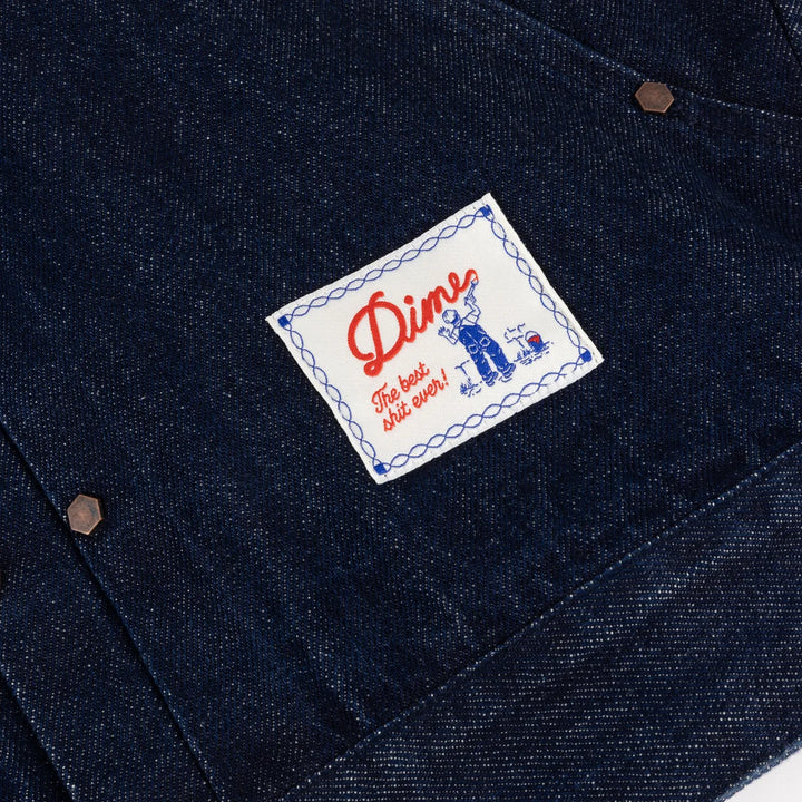 Dime Pleated Denim Jacket - Indigo