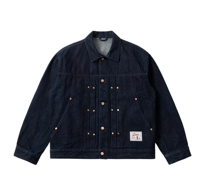 Dime Pleated Denim Jacket - Indigo