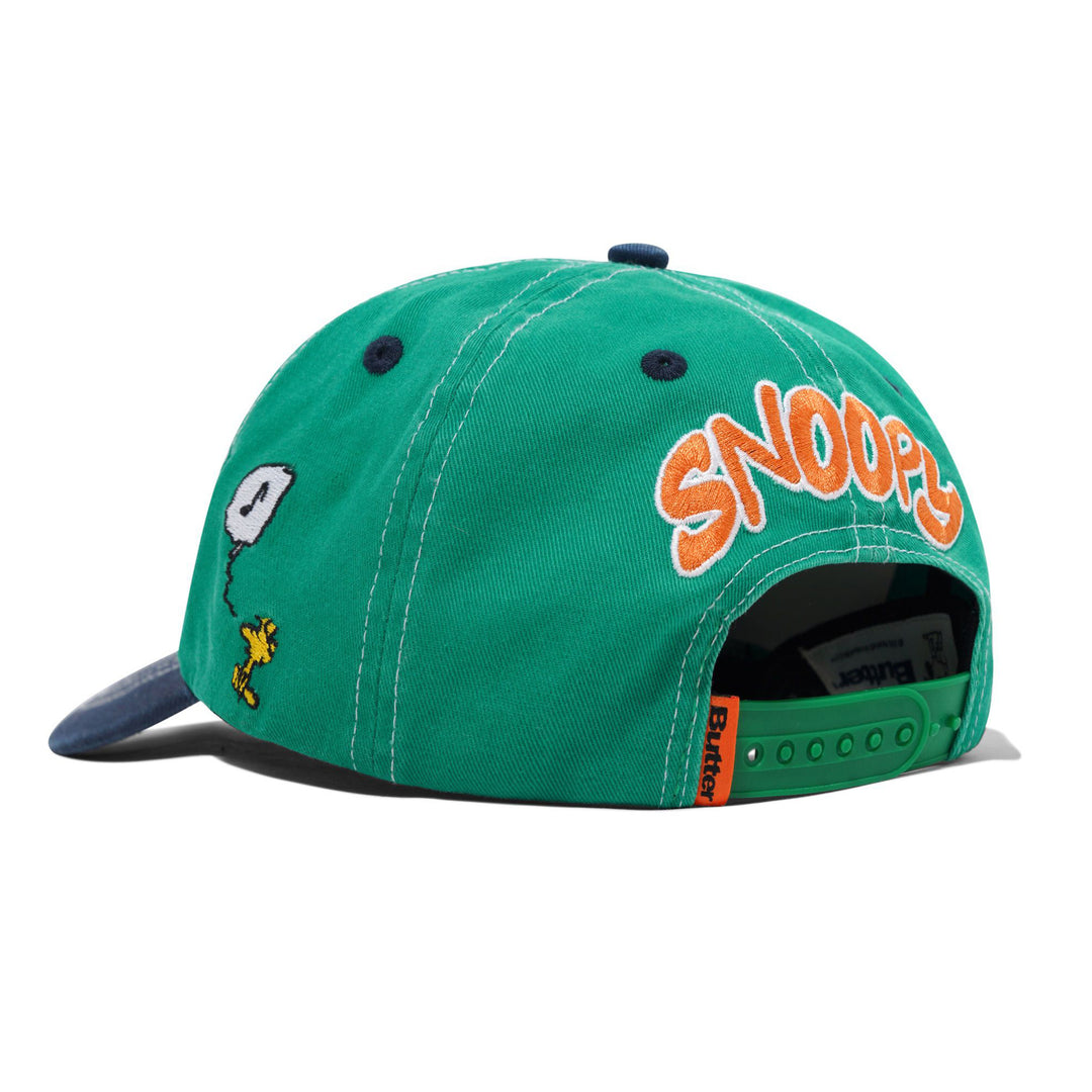 Butter x Peanuts Music Snapback Cap - Washed Kelly Green