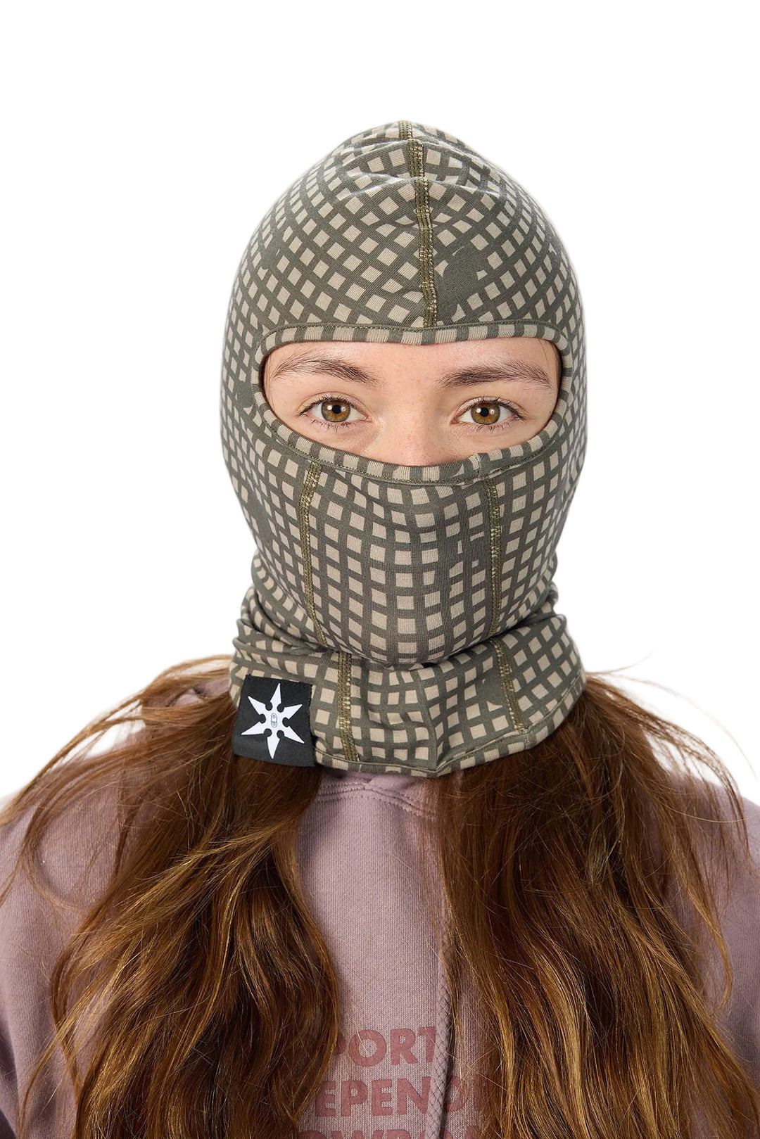 2027 Airblaster Ninja Face - Olive Grid