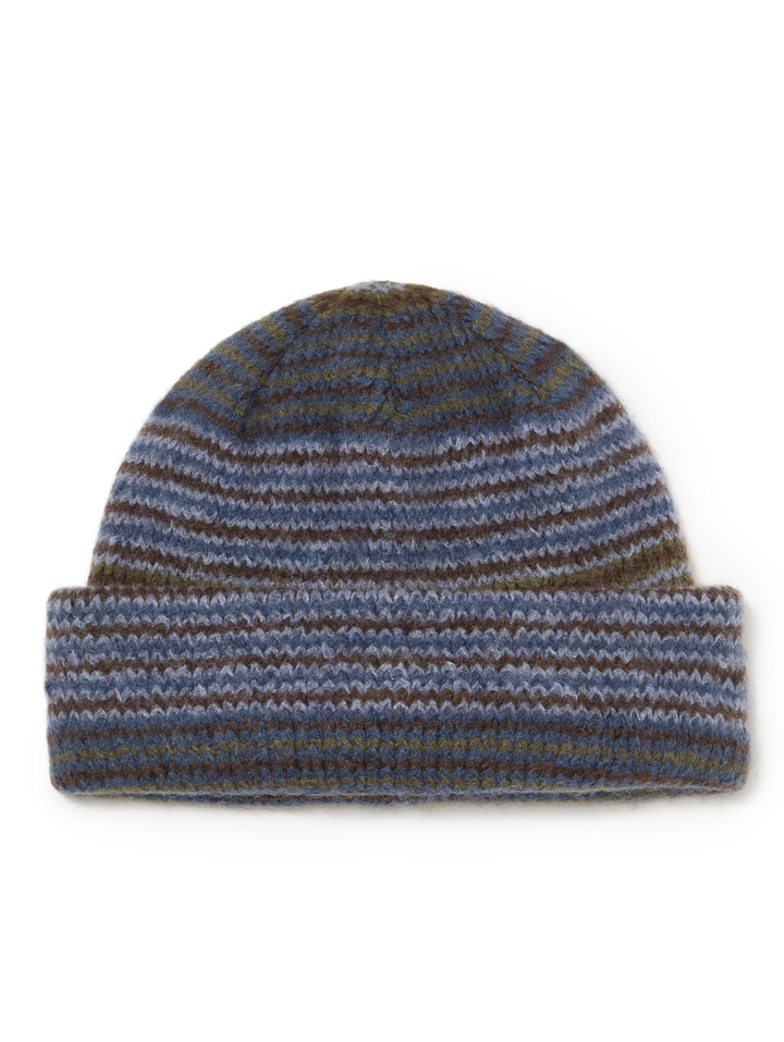 Polar George Beanie - Blue / Green Stripe