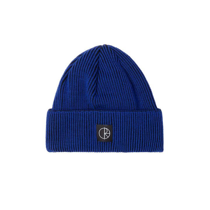 Polar Lines Merino Beanie - Egyptian Blue / Black