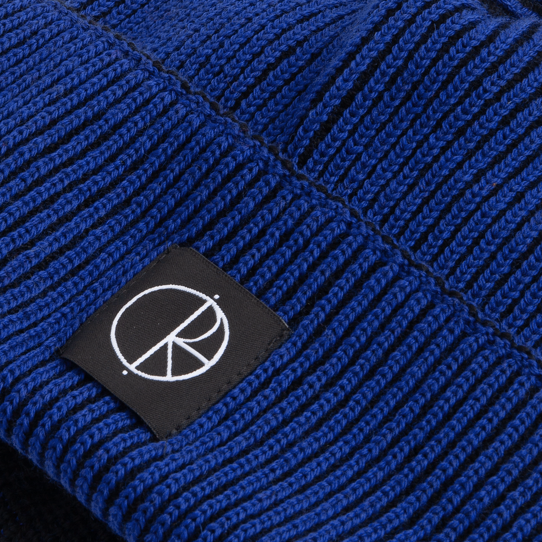 Polar Lines Merino Beanie - Egyptian Blue / Black