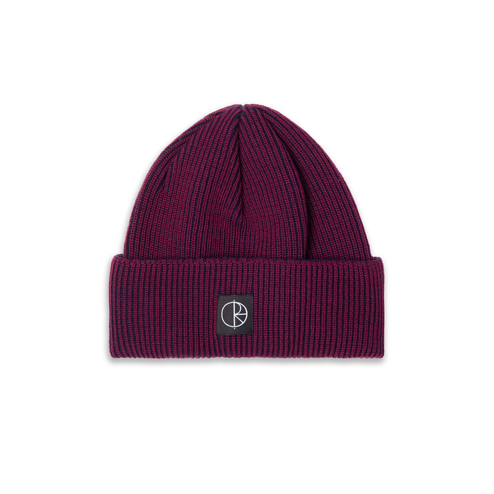 Polar Lines Merino Beanie - Wine / Navy