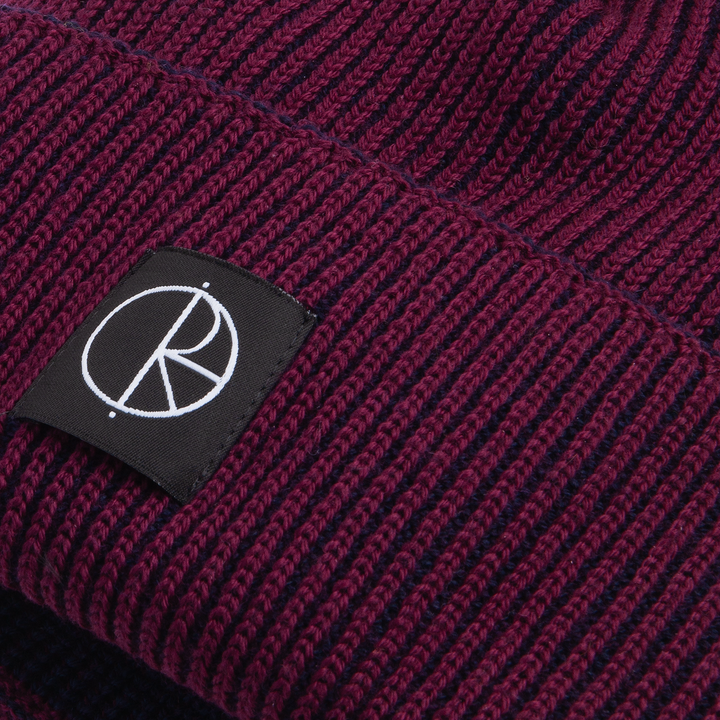 Polar Lines Merino Beanie - Wine / Navy