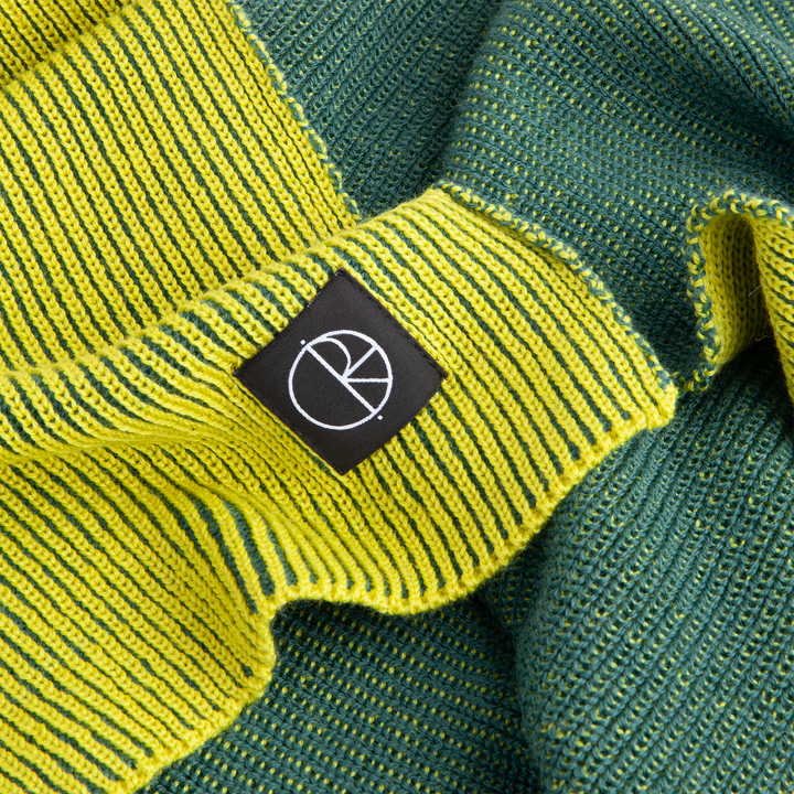 Polar Lines Merino Scarf - Chartreuse / Olive