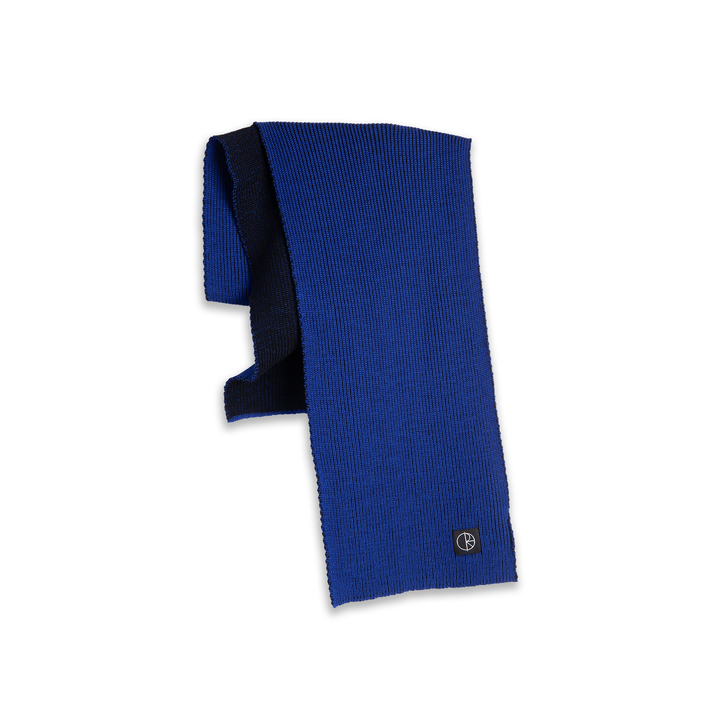 Polar Lines Merino Scarf - Egyptian Blue / Black