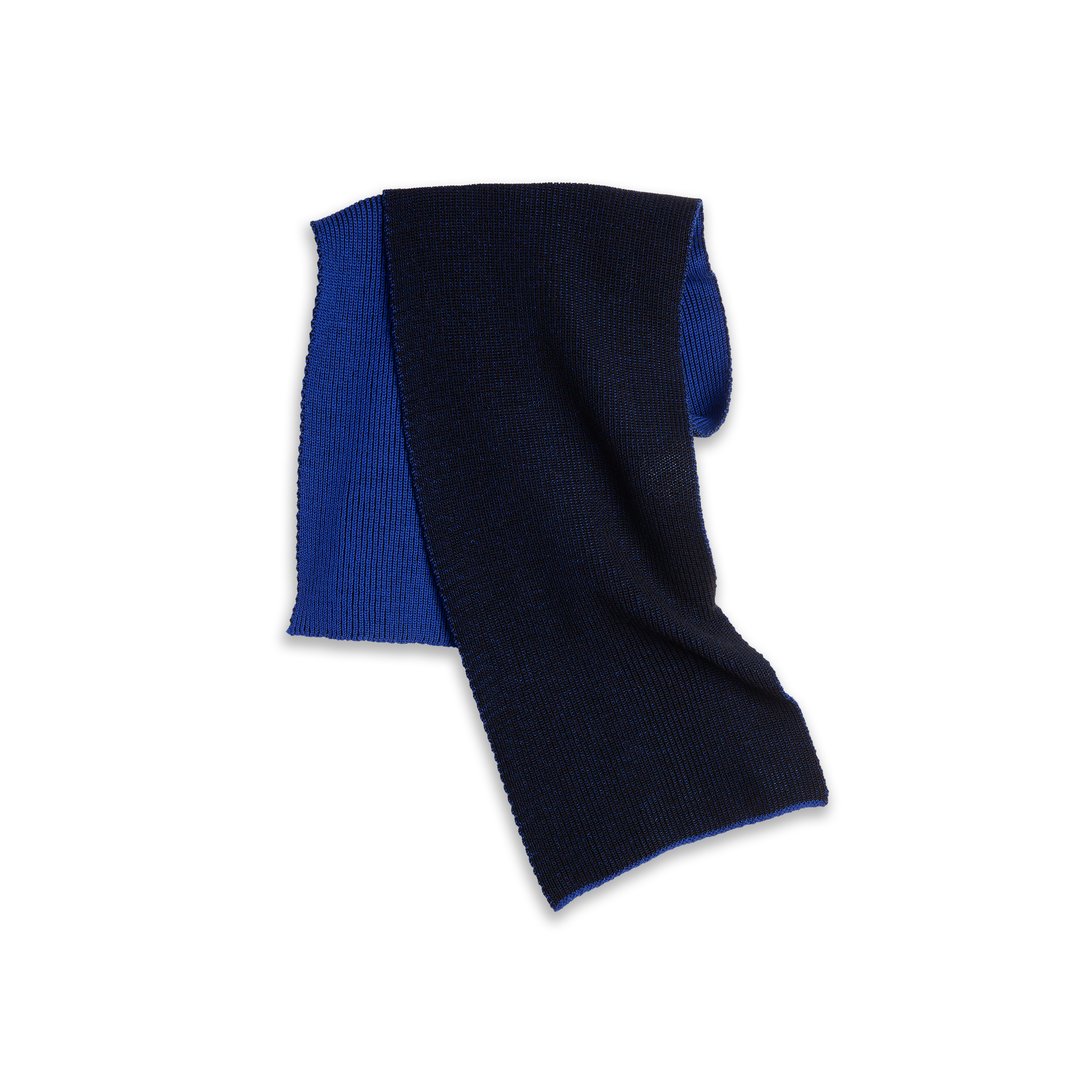 Polar Lines Merino Scarf - Egyptian Blue / Black