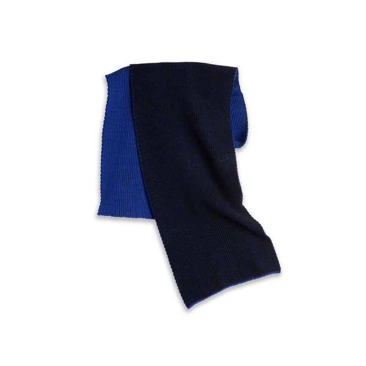 Polar Lines Merino Scarf - Egyptian Blue / Black