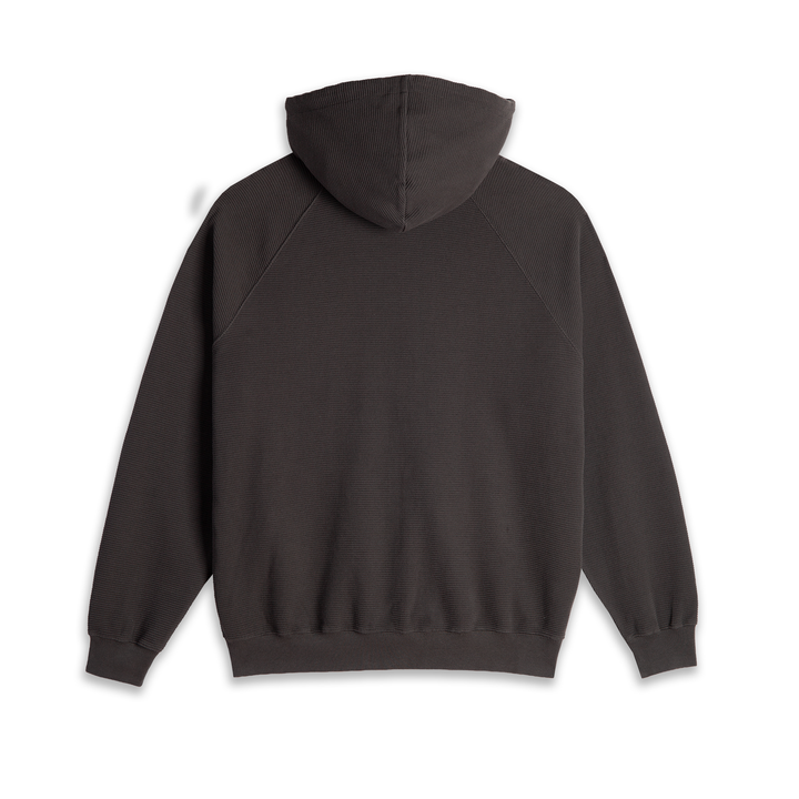 Polar Waffle Zip Hoodie - Dirty Black