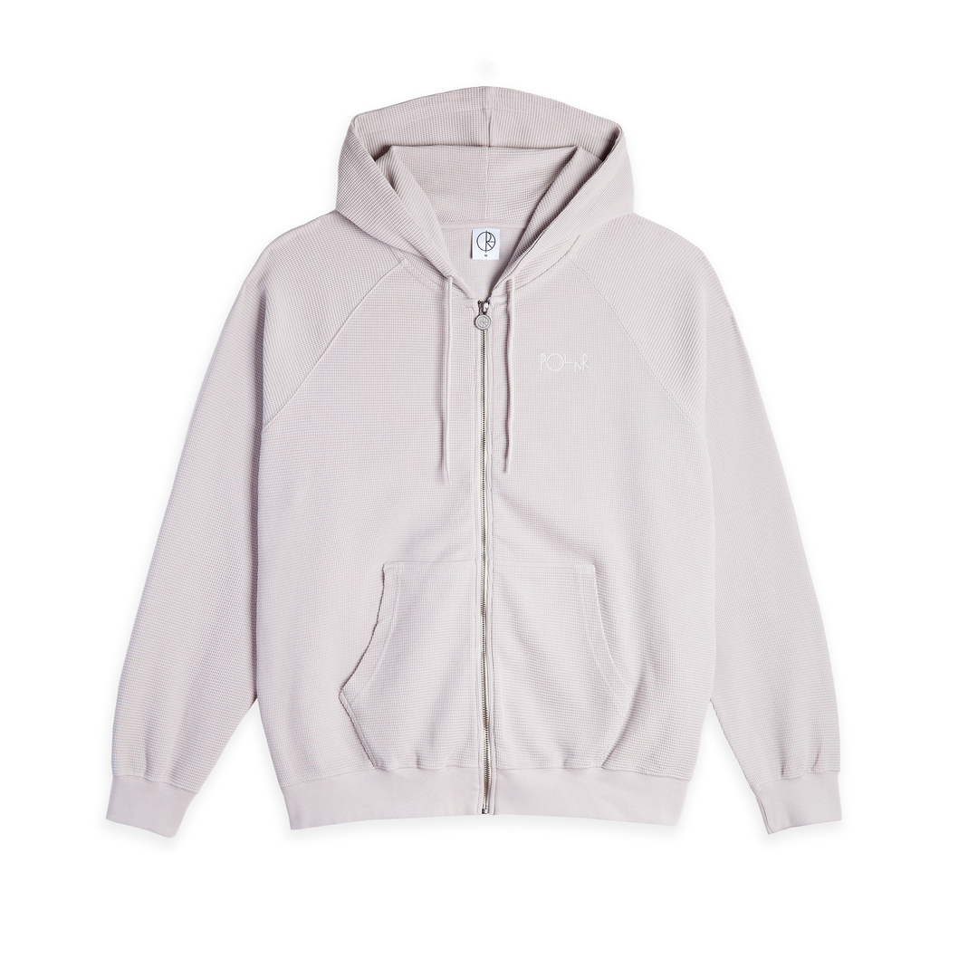 Polar Waffle Zip Hoodie - Pale Taupe