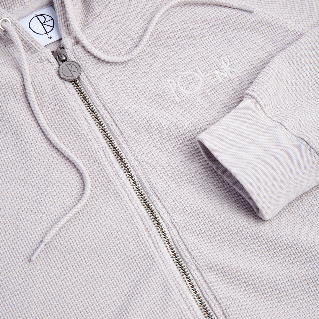 Polar Waffle Zip Hoodie - Pale Taupe