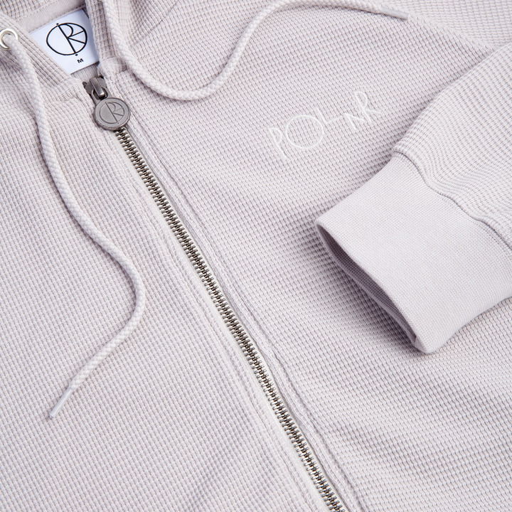 Polar Waffle Zip Hoodie - Pale Taupe