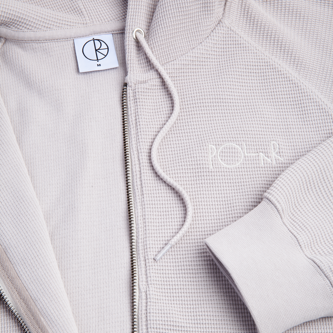 Polar Waffle Zip Hoodie - Pale Taupe
