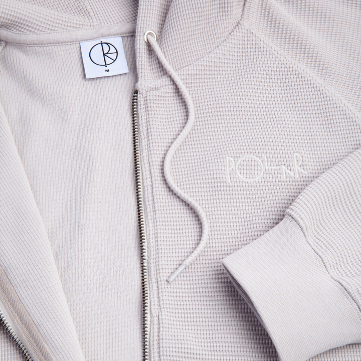 Polar Waffle Zip Hoodie - Pale Taupe