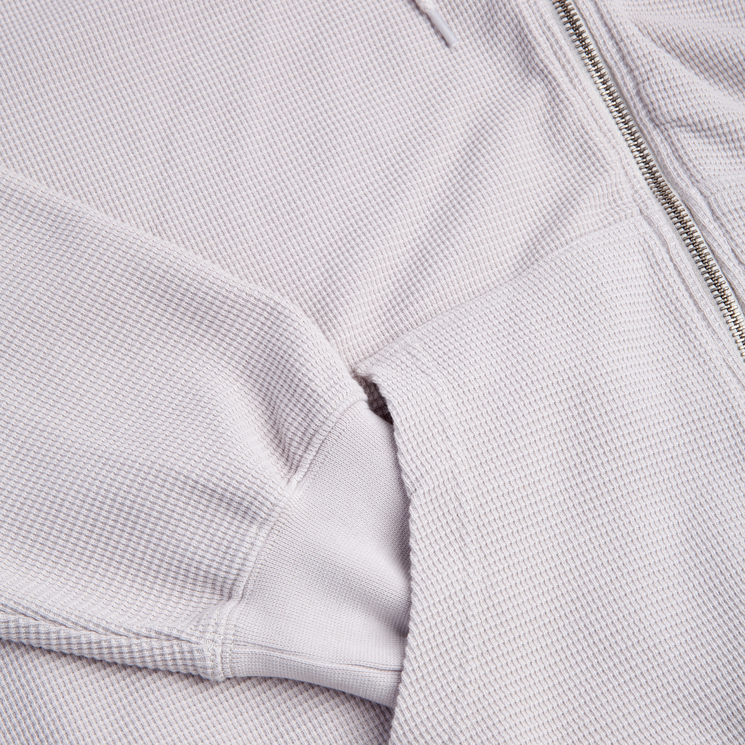 Polar Waffle Zip Hoodie - Pale Taupe