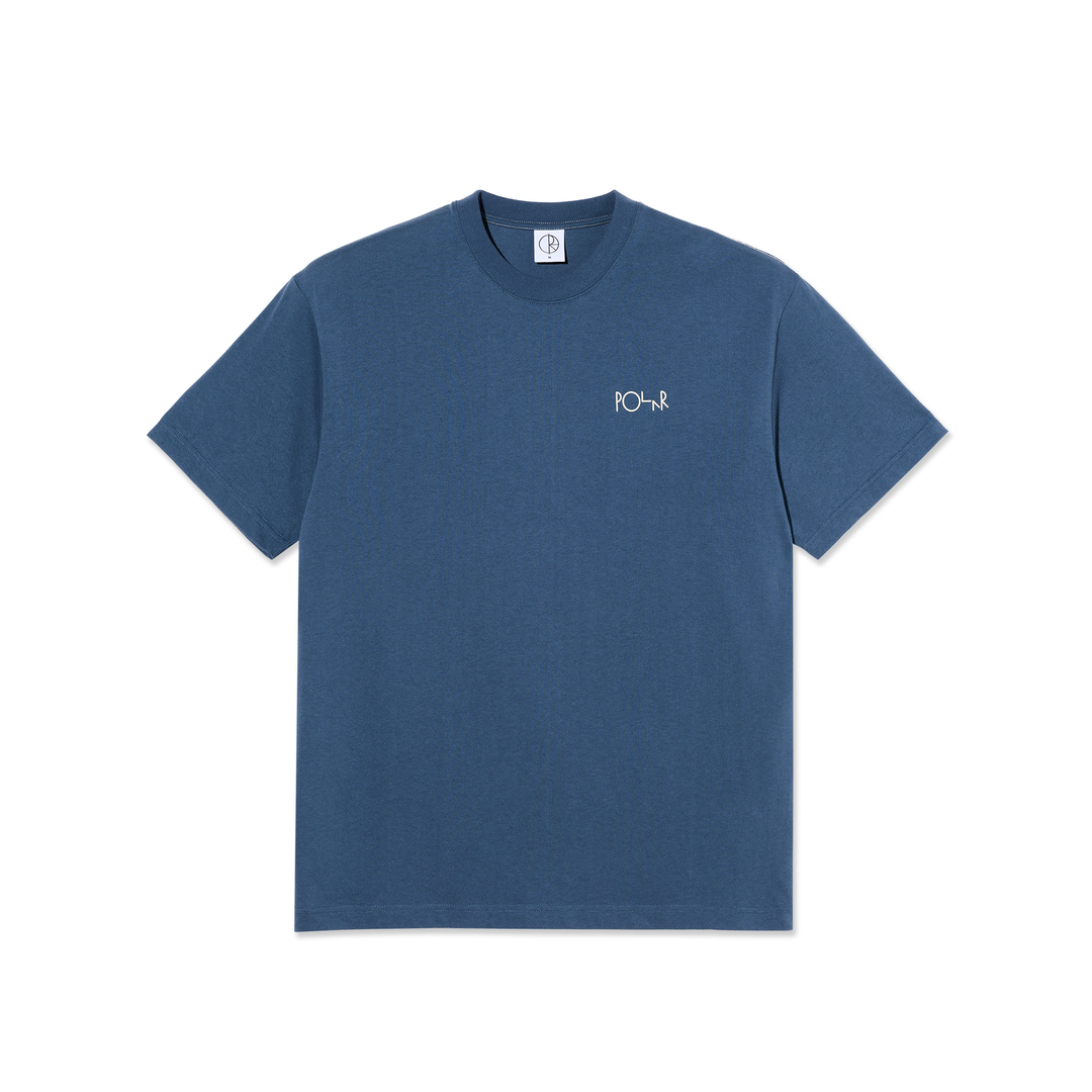 Polar Contrast Tee Stroke Logo - Grey Blue