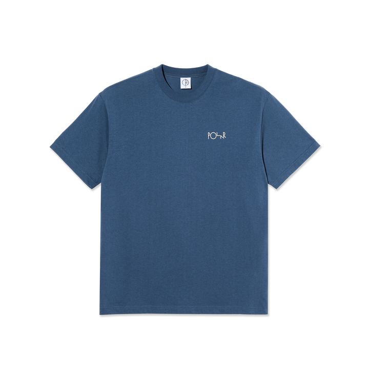 Polar Contrast Tee Stroke Logo - Grey Blue