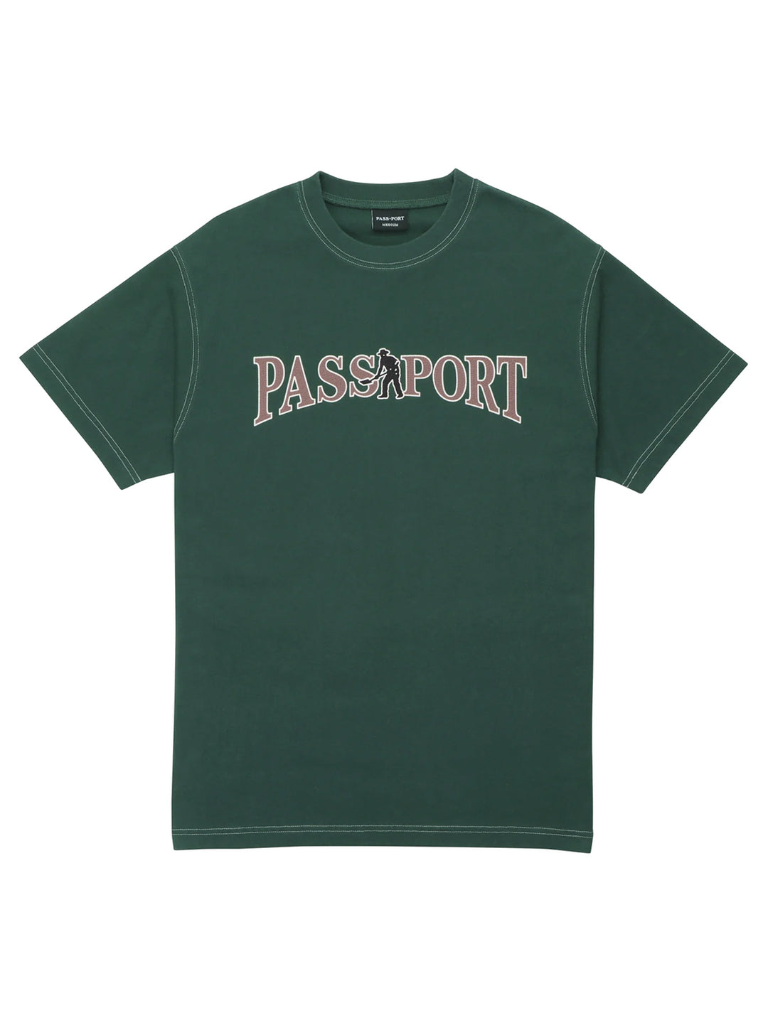 Passport Official Contrast Tee - Washed Forest Green