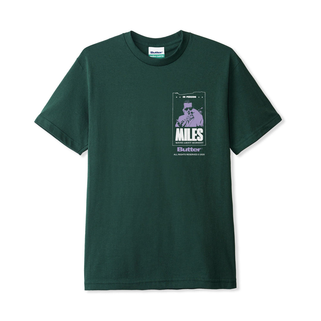 Butter x Miles Davis Round About MIdnight Tee - Dark Forest