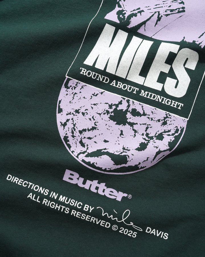 Butter x Miles Davis Round About MIdnight Tee - Dark Forest