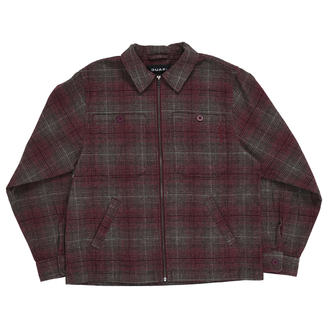 Quasi Grain Full Zip Shirt Jacket - Red