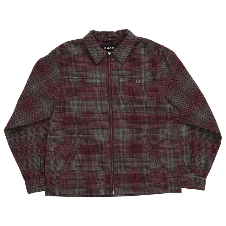 Quasi Grain Full Zip Shirt Jacket - Red