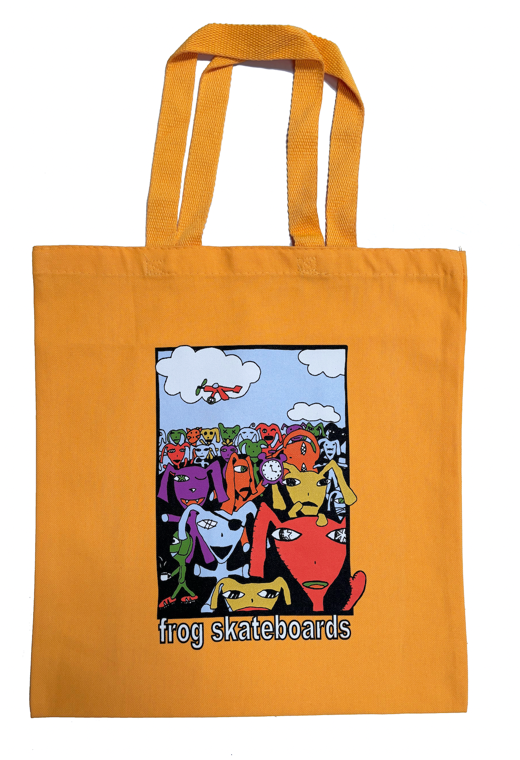 Frog Party Monster Tote Bag - Yellow