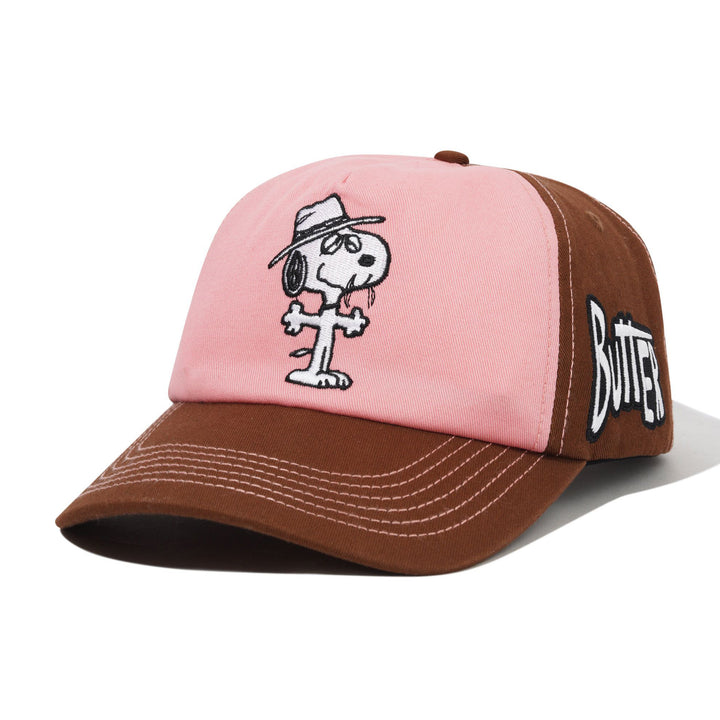 Butter x Peanuts Spike 5 Panel Cap - Brown / Light Pink