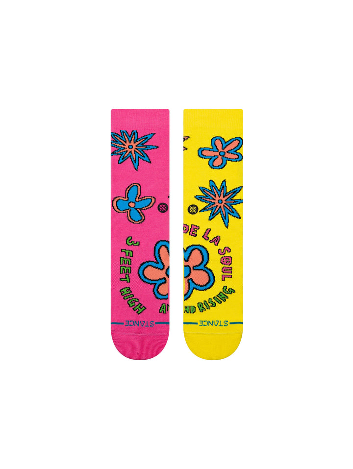Stance De La Soul 3 Feet High Crew Sock - Pink / Yellow