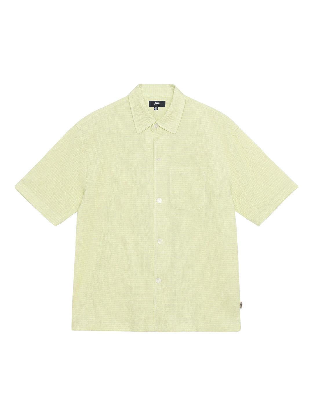 Stussy Boxy Flat Hem Crinkled Shirt - Lime