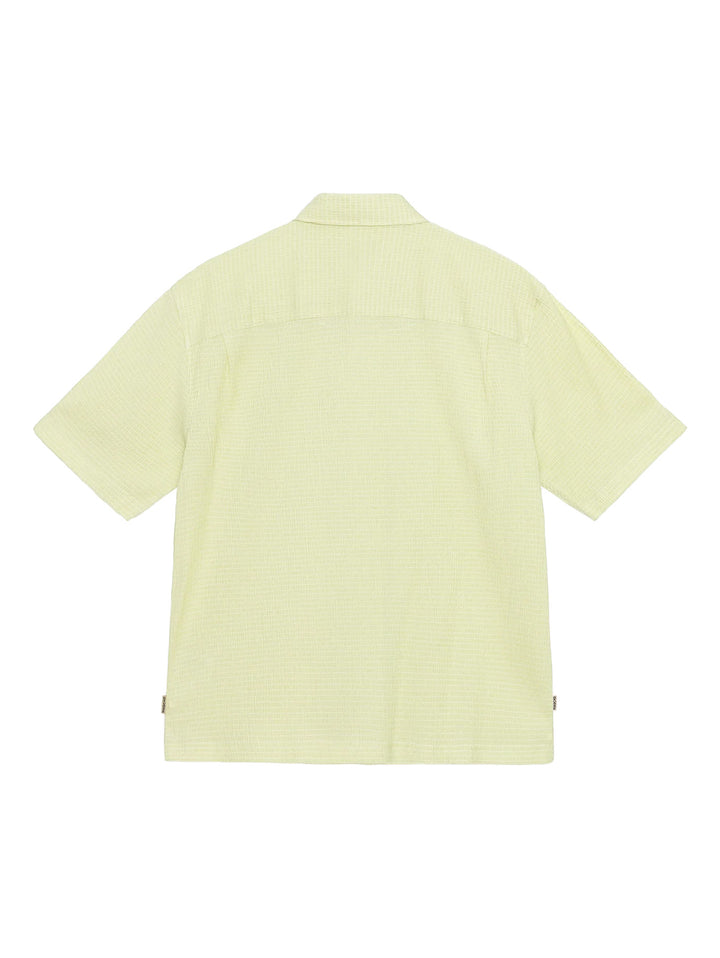 Stussy Boxy Flat Hem Crinkled Shirt - Lime